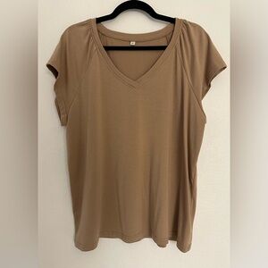 NWOT Casual Tan V-Neck Women's Top